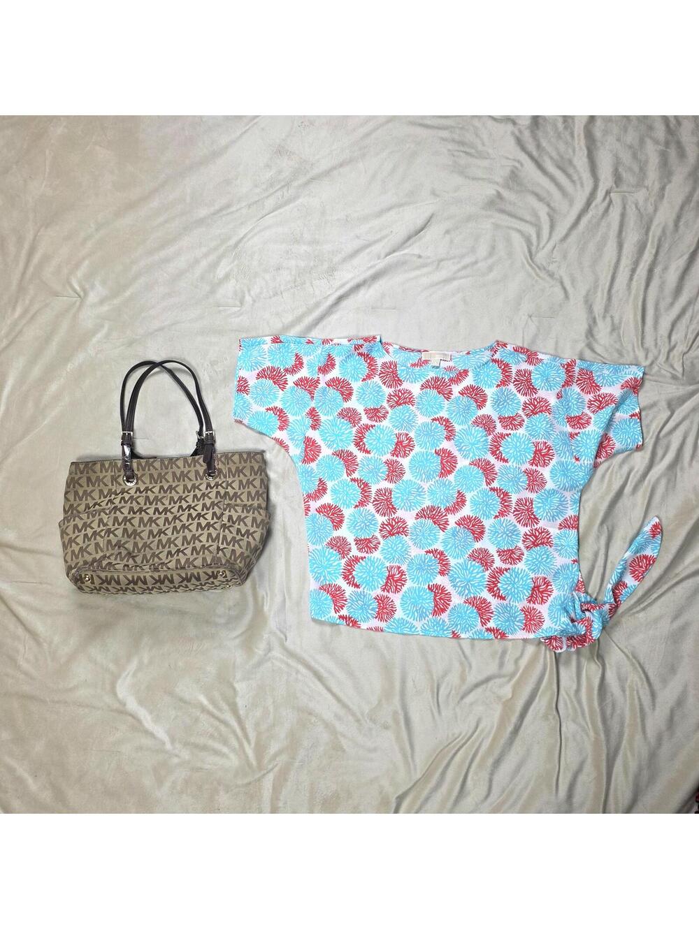 Michael Kors Side tie blouse + Tote bag - sz Sm